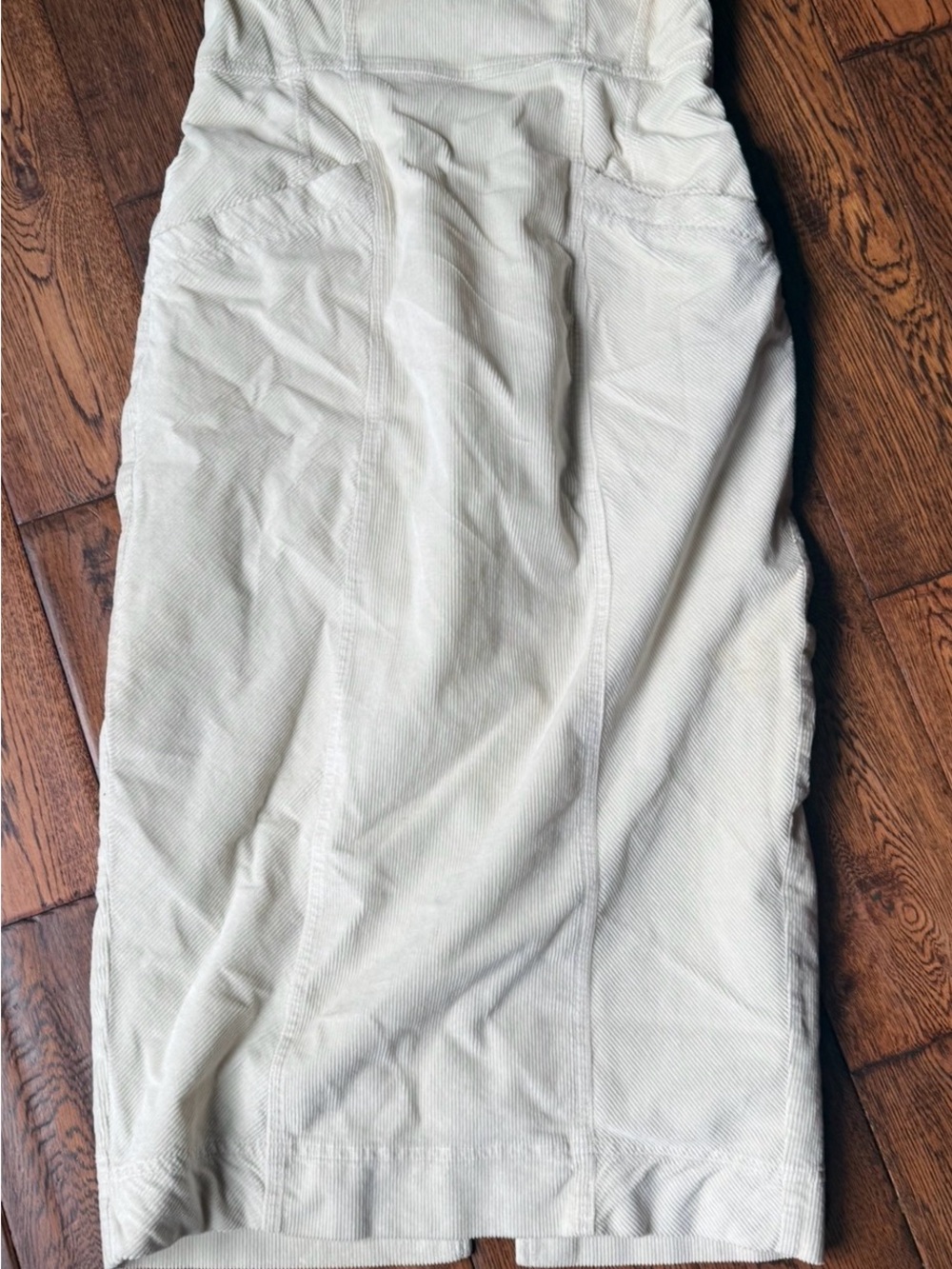 Pilcro Strapless Cream Textured Dress